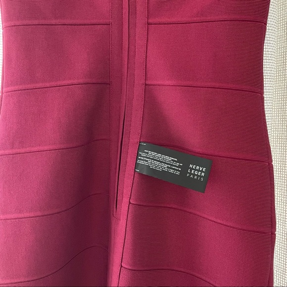 NWT Herve Leger Raspberry Dress - Picture 10 of 12